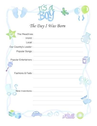 5 Best Images of Free Printable Baby Memory Book Pages - Free Printable ...