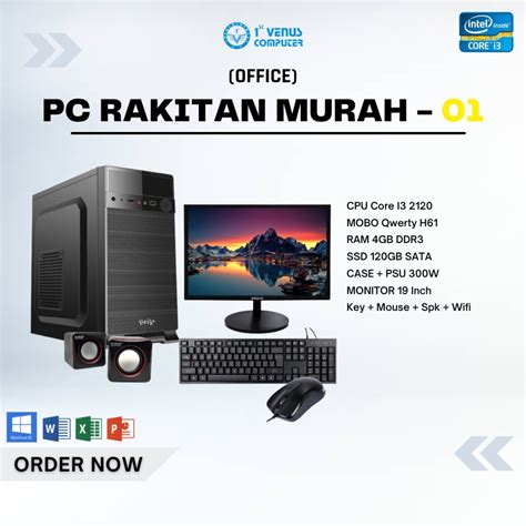 Jual PC RAKITAN KOMPUTER MURAH QWERTY - 01 (OFFICE) | Shopee Indonesia