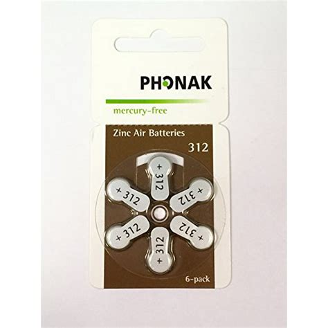 Phonak Mercury Free Size 312 Zinc Air Hearing Aid Batteries (60 batteries) - Walmart.com ...