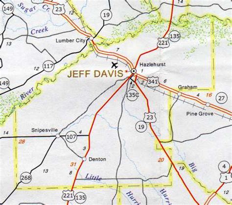 Maps of Jefferson Davis County, GA