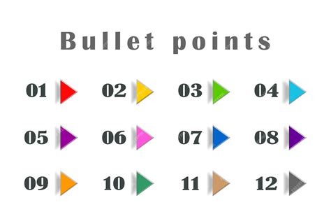 Premium Vector | Bullet points colors