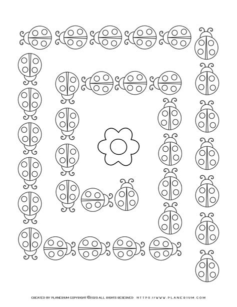 Spring - Coloring page - Ladybug Maze | Planerium Spring Coloring Pages, Flower Coloring Pages ...