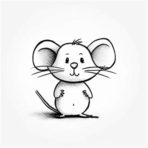 Premium Photo | Simple and Cute Cartoon Mouse Drawing for Kids