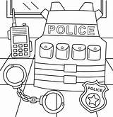 Police Officer Equipment Coloring Page For Kids 22463843 Vector Art At  sketch template
