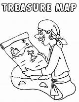 Pirate And Treasure Map Coloring Page  Kids Play Color sketch template