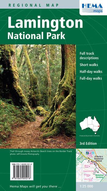 Lamington National Park Map Hema - Maps, Books & Travel Guides