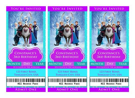 Frozen Ticket Invitation