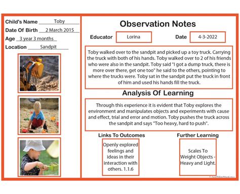 Observation Notes - Aussie Childcare Network