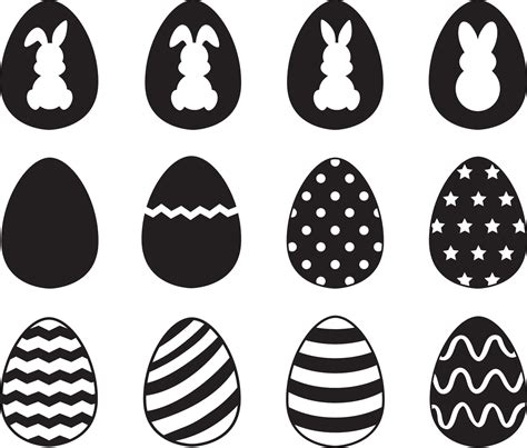 Easter Egg Bundle SVG, Easter 2023 Cut Files, Easter Egg Silhouette Vector, Eggs Silhouette, Svg ...