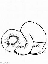 Kiwi Fruits coloring Page sketch template