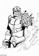 Fun Thanos With Infinity Gauntlet coloring Page sketch template