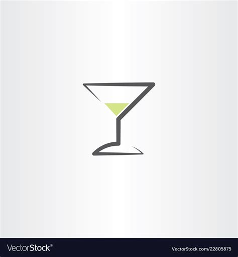 Cocktail drink glass logo icon symbol element Vector Image