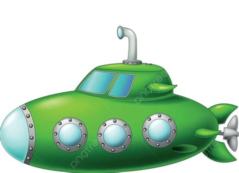 Green Submarine Cartoon White Submarine Cartoon Character Vector, White, Submarine, Cartoon ...