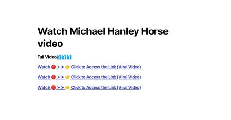 Watch Michael Hanley Horse video