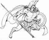 Spartan Warrior Coloring Pages sketch template