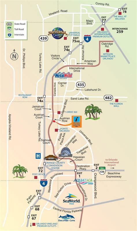 Orlando International Drive area map | International drive orlando ...