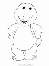 Barney Standing And Laughing Coloring Page For Kids  Free sketch template