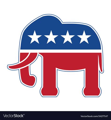 Republican elephant Royalty Free Vector Image - VectorStock