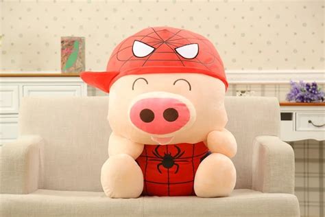 cute McDull pig turn to spider man plush toy throw pillow Christmas ...