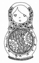 Russian dolls  7 doll Coloring Pages For Adults sketch template