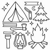 Camping Gear Coloring Page sketch template