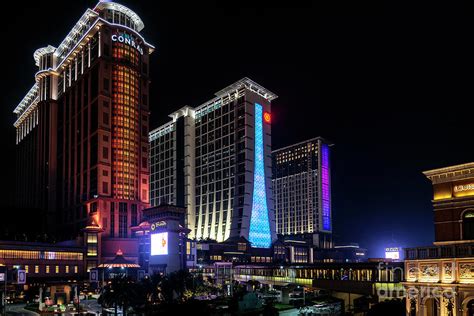 Casino Resorts In Cotai Strip Macao Macau China At Night Photograph by JM Travel Photography ...