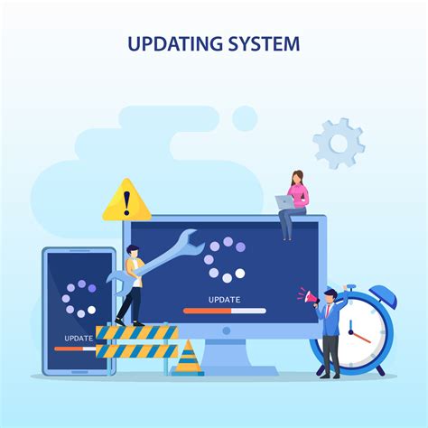 System Update. Software upgrade and installation program. Concept of system update, software ...