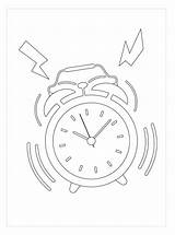 Ringing Alarm Clock coloring Page  Download Print Or Color Online For sketch template