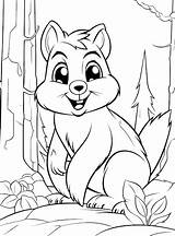 Chipmunk Coloring Page  Premium AI Generated Image sketch template
