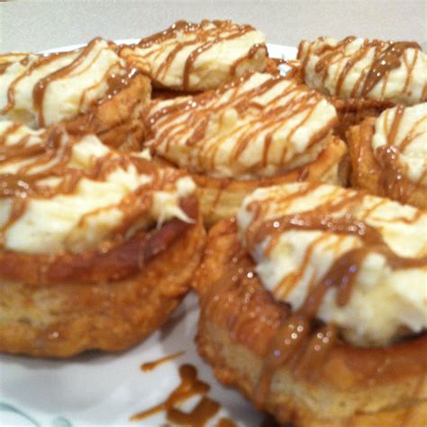 Churro cheesecake bites: puff pastry, cinnamon sugar, cheesecake, cookie butter drizzle