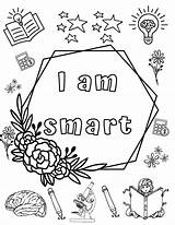 I Am Smart Affirmation Coloring Page Kids PNG Download Printable Design  sketch template