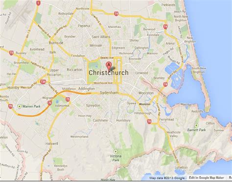 Map of Christchurch