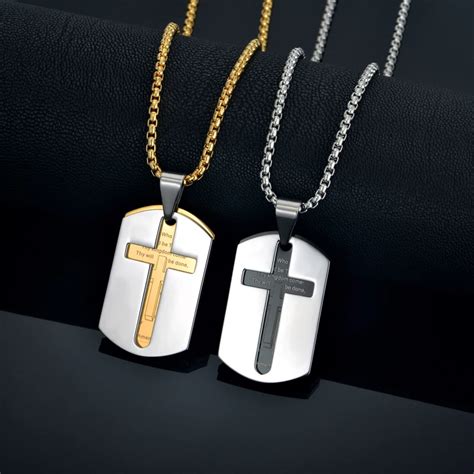 Cross Pendant Necklaces For Women/Men Gold Color Chain Christian ...