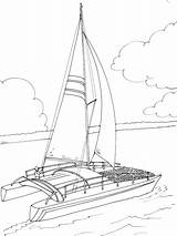 Catamaran Coloring Pages Template Selway Fisher Cat Hulls Sketch  sketch template