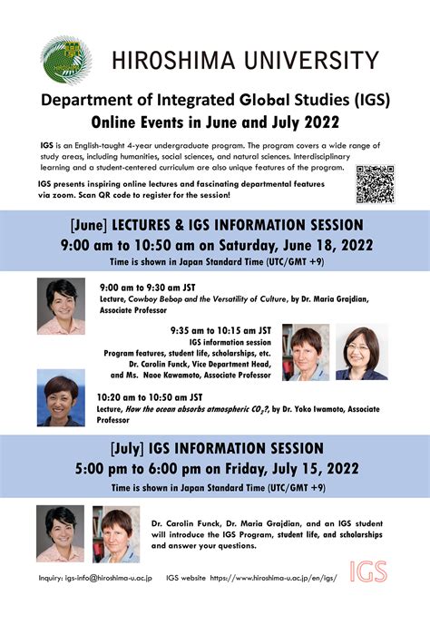 Department of Integrated Global Studies (IGS) Online Events in June and July 2022 – 吉隆坡中华独立中学 线上 ...