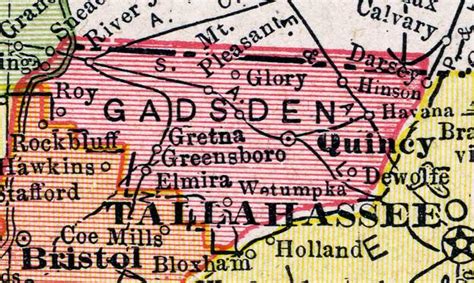 Map of Gadsden County, Florida, 1917