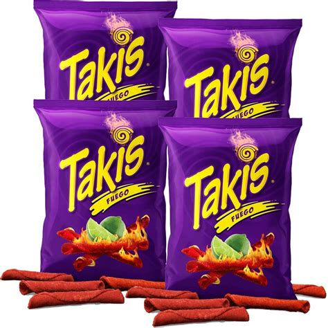 Buy Takis Fuego Hot Chili Pepper & Lime Tortilla Chips, 4oz Bag (4-Pack) Online at desertcartEGYPT