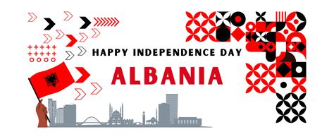 Albania national day banner for independence day anniversary. Flag of ...