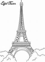 Coloring Pages Eiffel Tower Paris sketch template