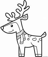 Cute Reindeer Christmas Animal Coloring Page Printable sketch template