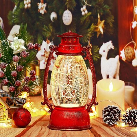 The Holiday Aisle® Christmas Snow Globes, USB Or Battery Operated Sparkly Glitter Snow Globe ...