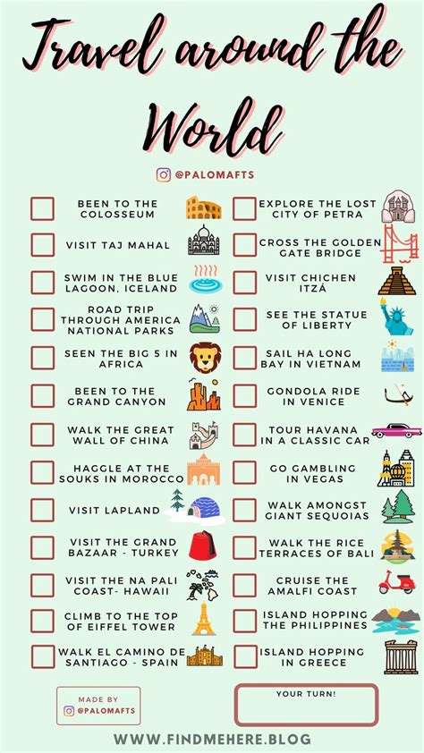 Travel around the World checklist | Travel list, Adventure travel, Travel checklist