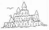 Sandcastle Coloring Pages sketch template