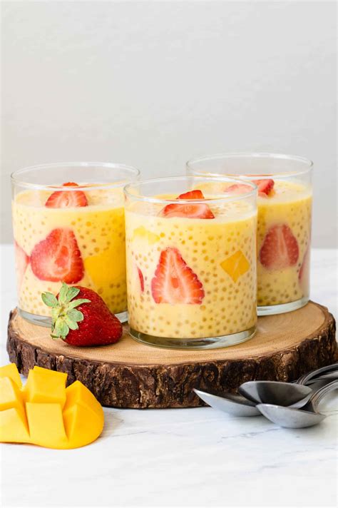 Mango Tapioca Pudding (Mango Sago) | Healthy Nibbles by Lisa Lin