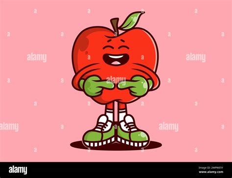 Mascot character illustration of apple fruit with shy face. Red color Stock Vector Image & Art ...