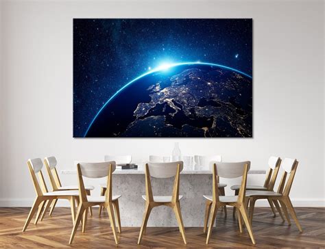 Earth Canvas Earth Poster Earth Prints Planet Wall Art Solar - Etsy