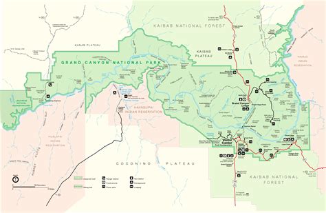 Grand Canyon Hiking Trails Map - ToursMaps.com