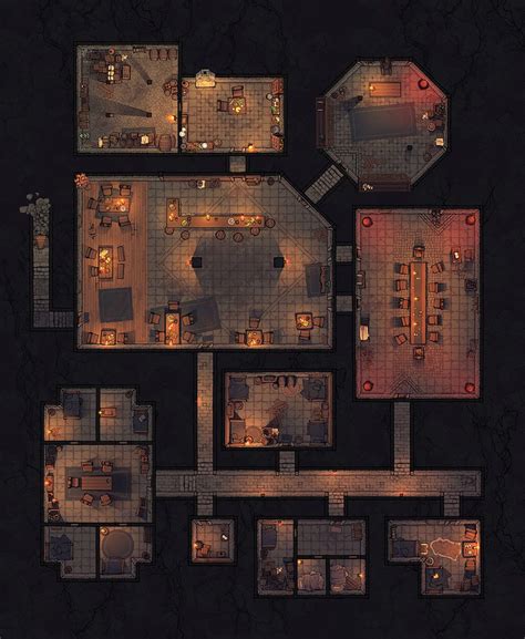 The Underground Sanctuary Dungeon Map | 2-Minute Tabletop | Dungeon maps, Dnd world map ...