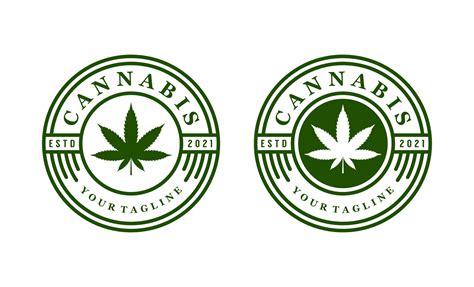 Vintage cannabis marijuana badge label logo design template 7559149 Vector Art at Vecteezy