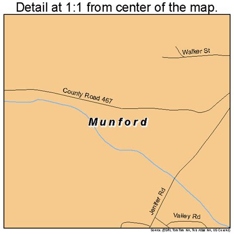 Munford Alabama Street Map 0152848